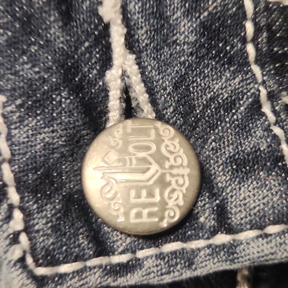 REVOLT denim Capris Medium  Wash size 16 - Picture 3 of 7